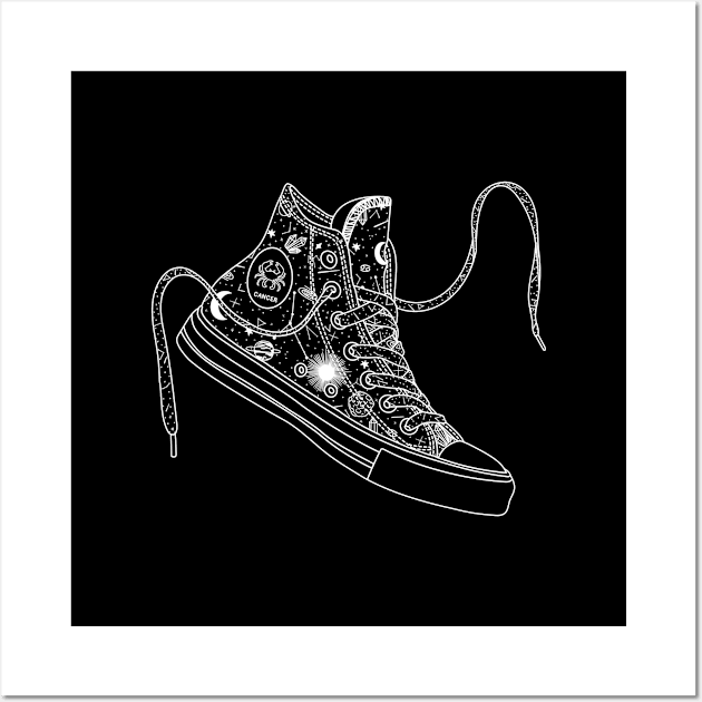 Cancer high tops - Black & White Wall Art by MickeyEdwards